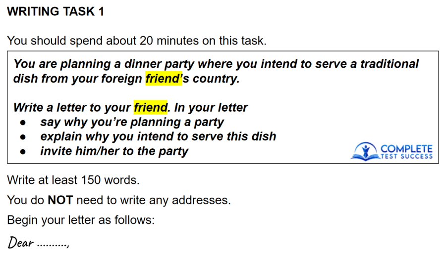 IELTS letter writing questions like this require informal answers.